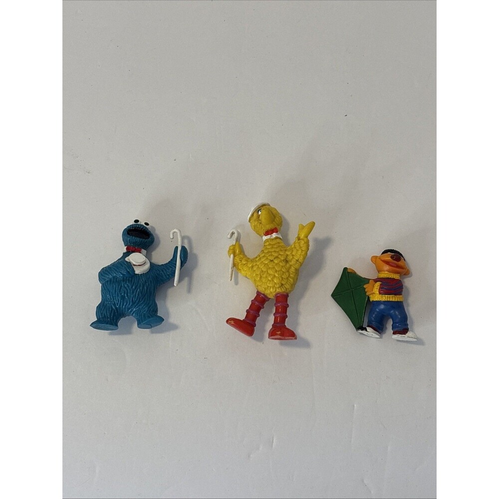 Lot Of 3 PVC Sesame Street Figures Muppets Cake Topper Big Bird Ernie Cookie